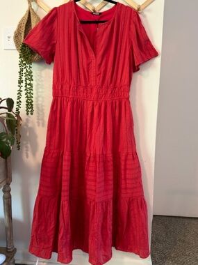 BTFBM Tiered Maxi Dress XL Red Boho NWT